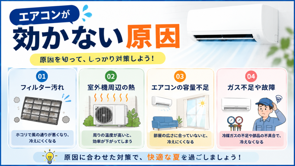 エアコンが効かない原因