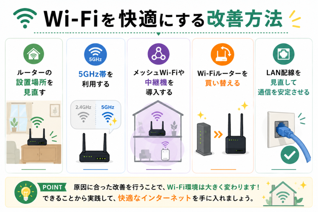 Wi-Fiを快適にする改善方法