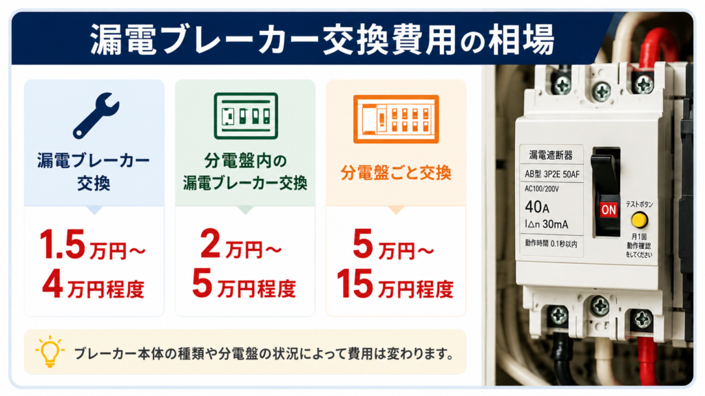 漏電ブレーカー交換費用の相場