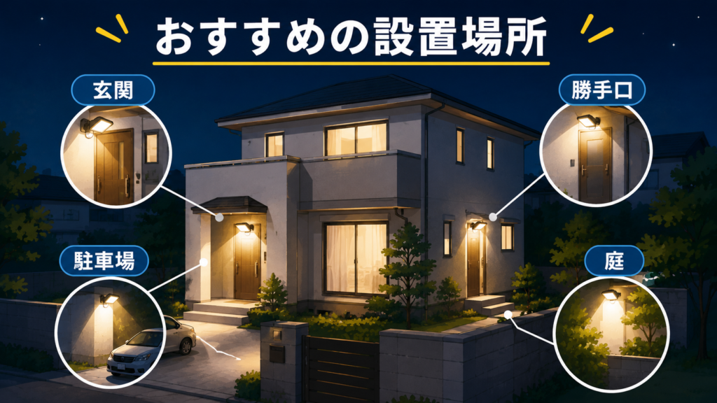 センサーライトおすすめの設置場所