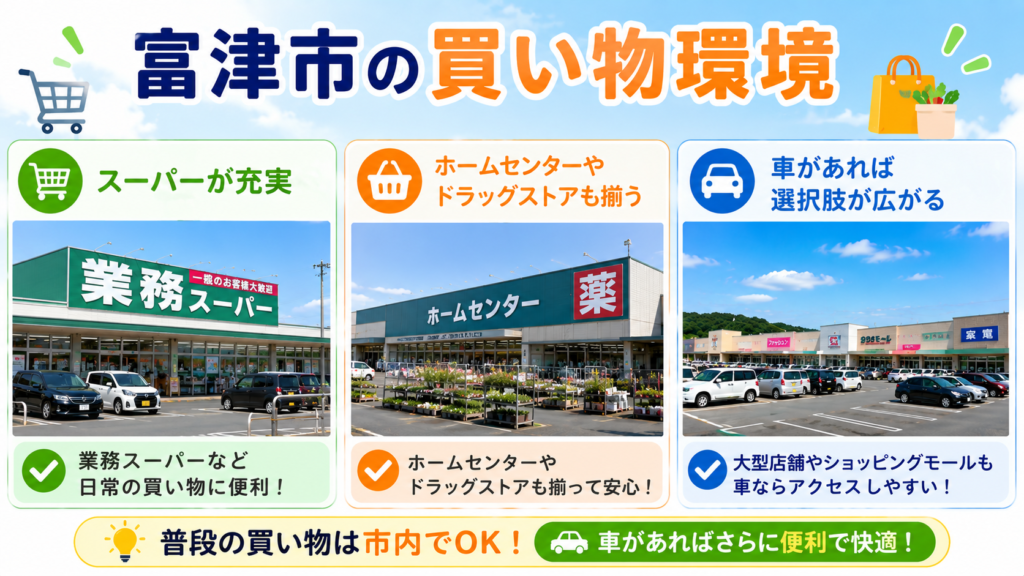 富津市の買い物環境