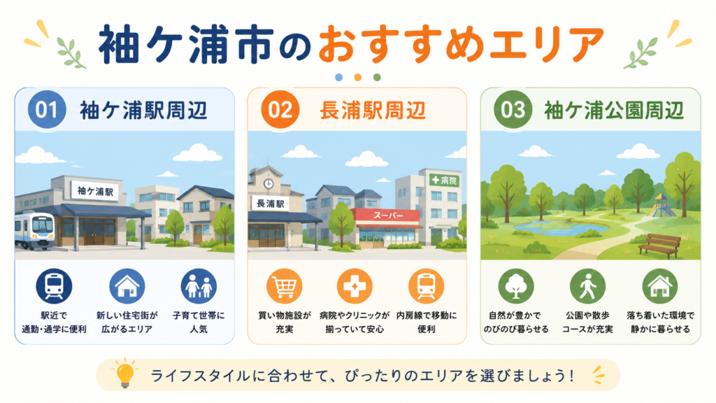 袖ヶ浦のおすすめエリア
