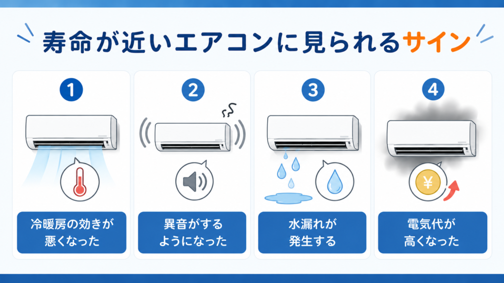 寿命が近いエアコン
