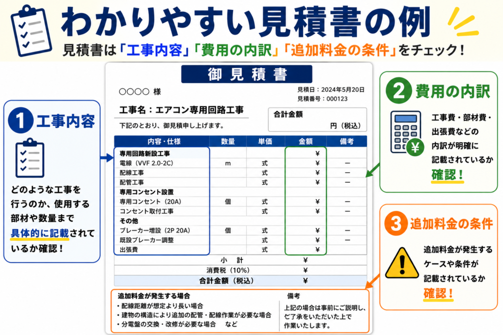 わかりやすい見積書の例