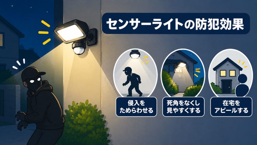 センサーライトの防犯効果