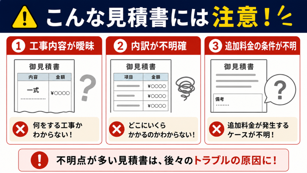 こんな見積書には注意