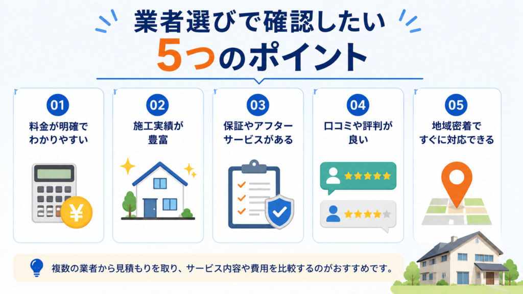 業者選び5つのポイント