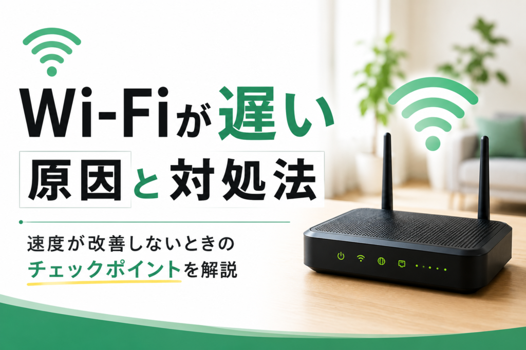 Wi-Fiが遅い原因と対処法と速度が改善しないときのチェックポイントを解説