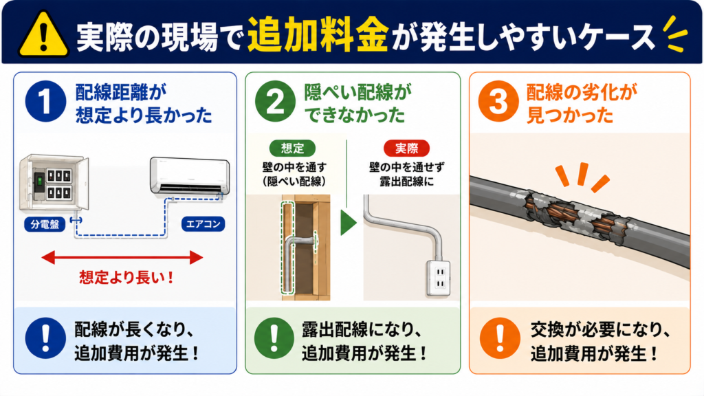 追加料金が発生しやすいケース