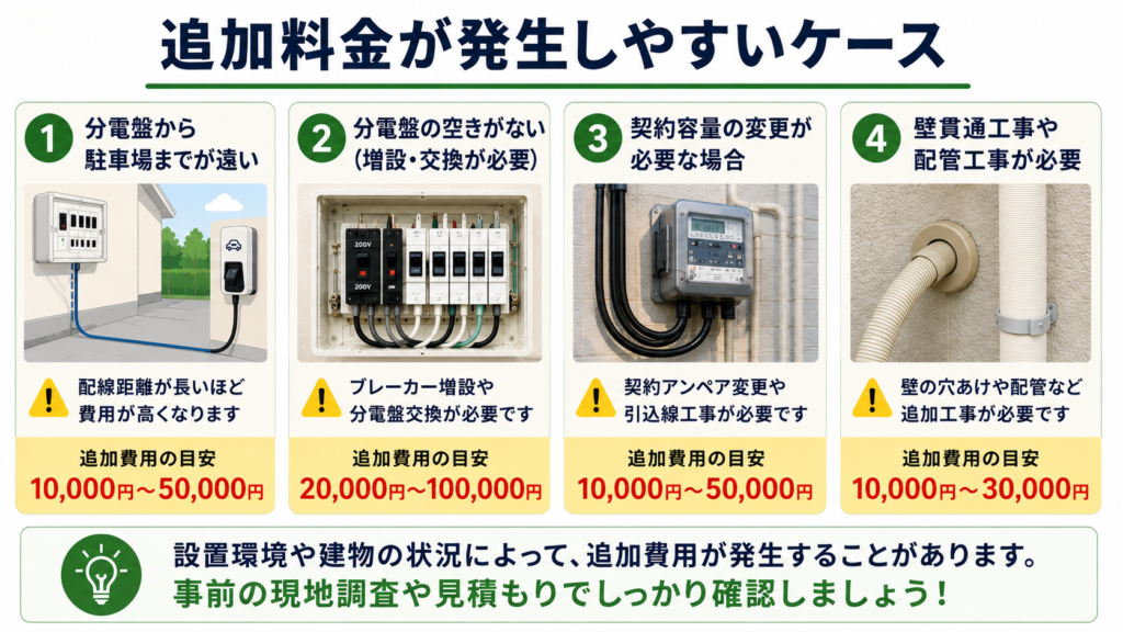 追加料金が発生しやすいケース