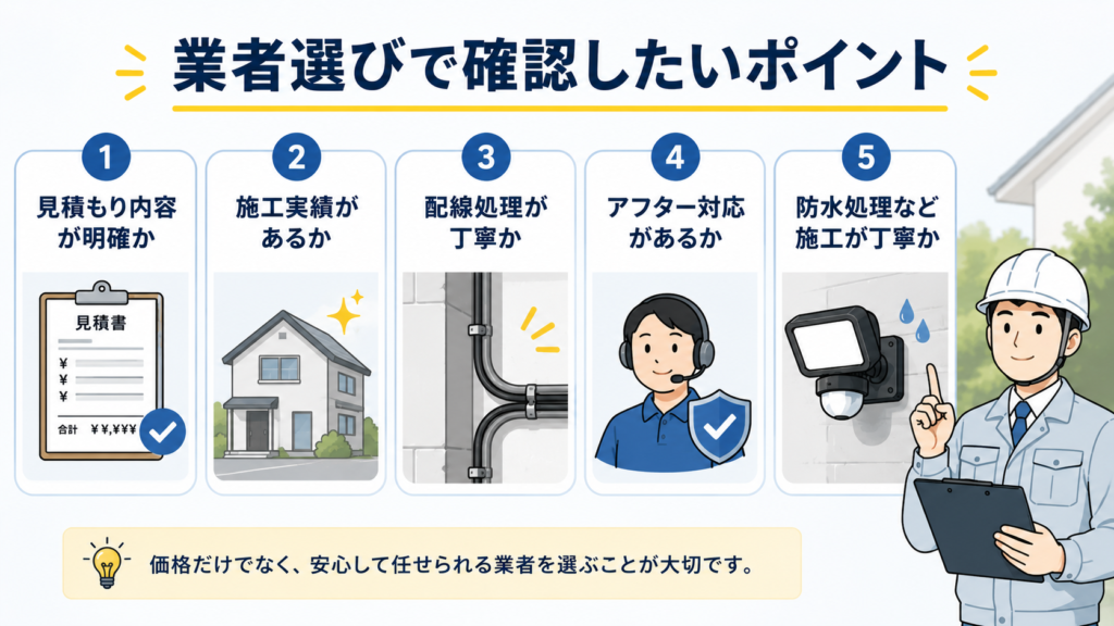 業者選びで確認したいポイント