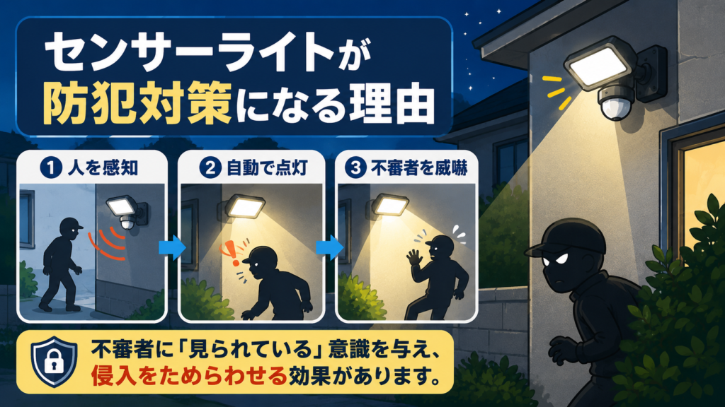 センサーライトが防犯になる理由