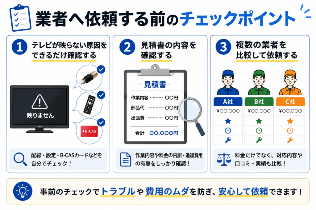 業者へ依頼する前のチェックポイント