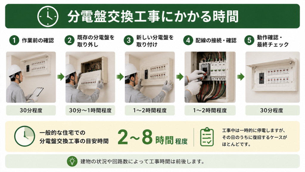 分電盤交換にかかる時間