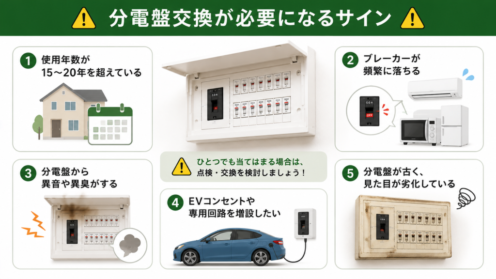 分電盤交換のサイン