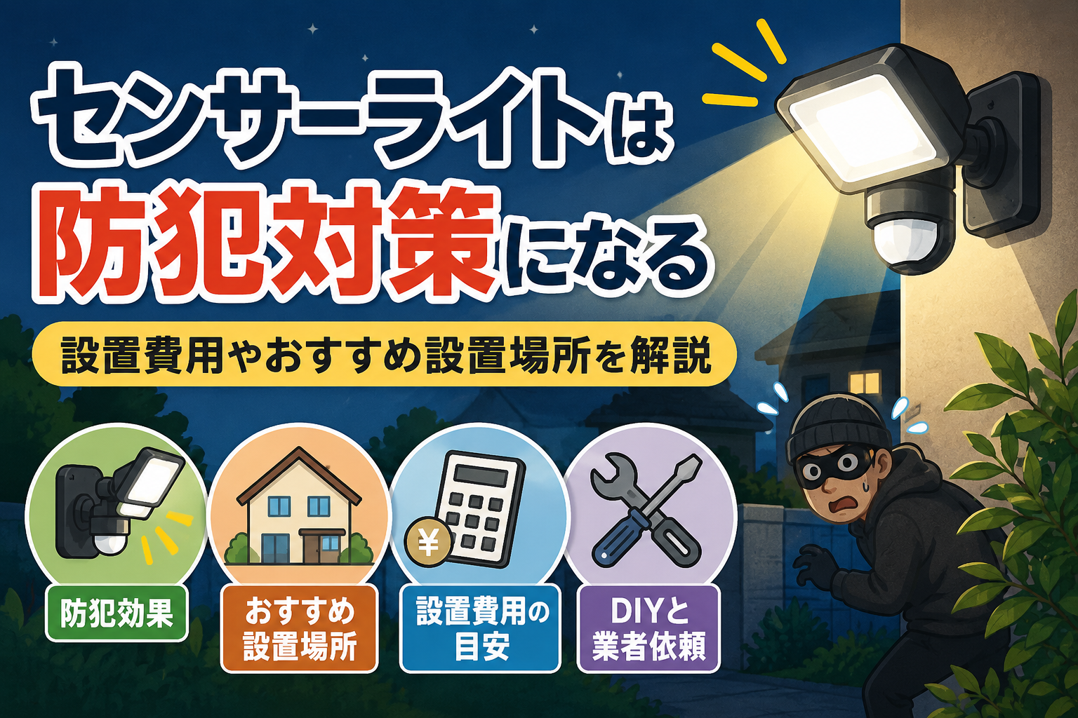 センサーライトは防犯対策になる