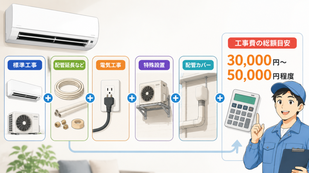 エアコン工事の総額