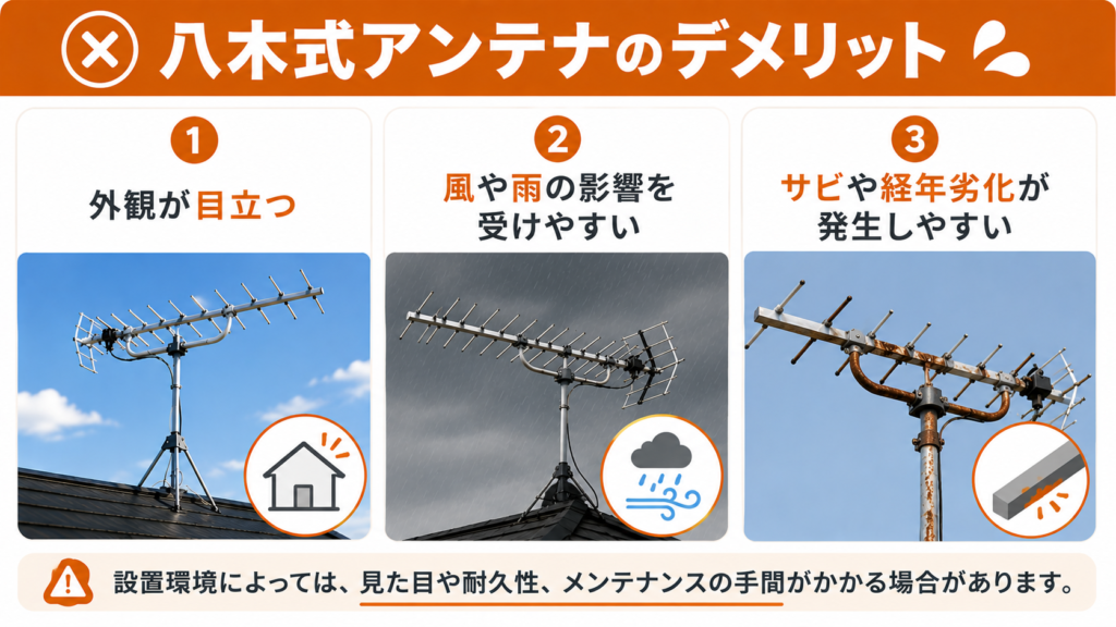 八木式アンテナのデメリット