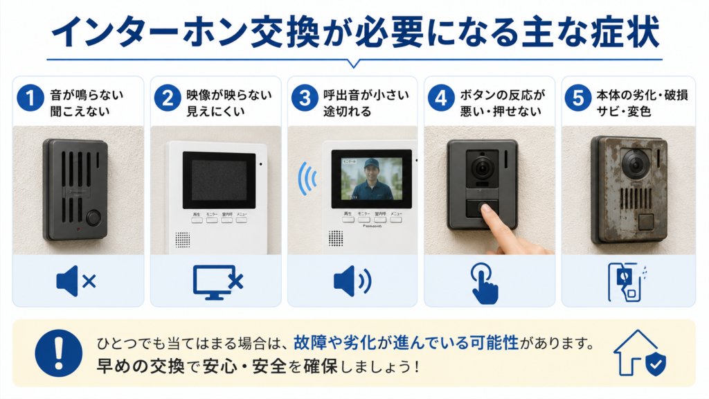 インターホン交換が必要な症状