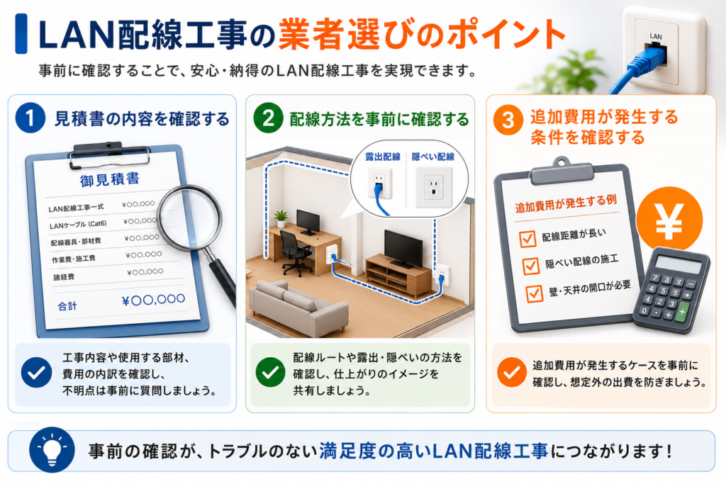 LAN配線業者選びのポイント