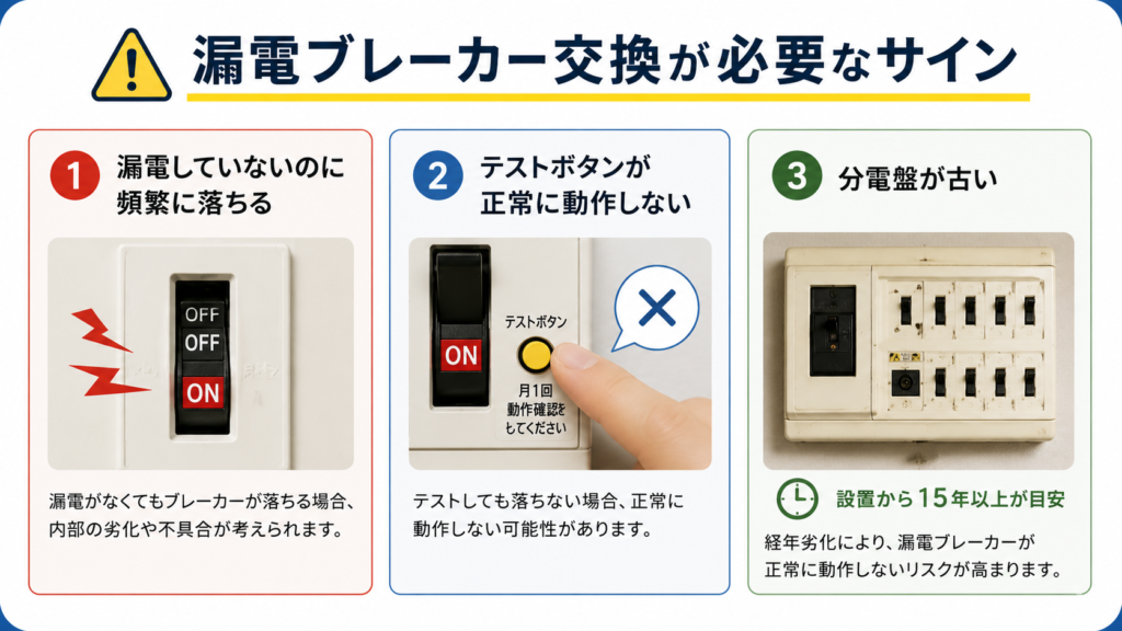 ブレーカ交換のサイン