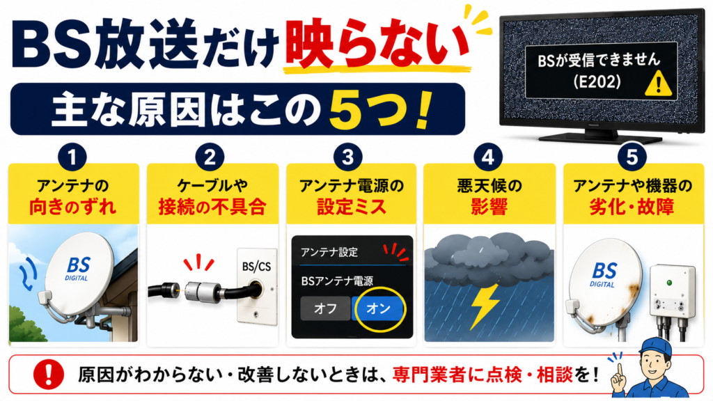 BS放送だけ映らない主な原因